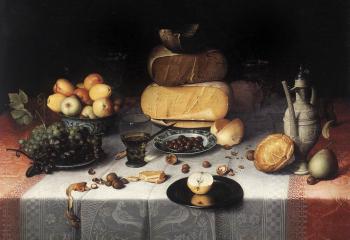 弗洛裡斯 尅萊玆 凡 Dijck Still-Life with Cheeses